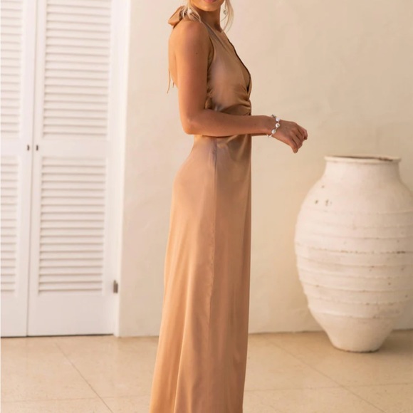 Satin Maxi Dress - Bronze Honey - Picture 3 of 4